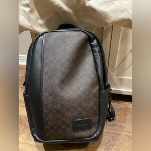 Coach Signature Canvas Walnut & Black Backpack